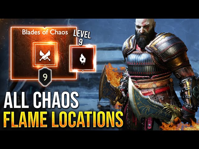 God of War Ragnarok - How To Fully Upgrade Blades of Chaos To Level 9 - All Chaos Flame Locations
