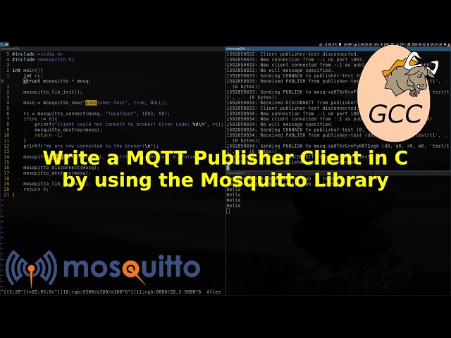 Write a MQTT Publisher Client in C with the Mosquitto library