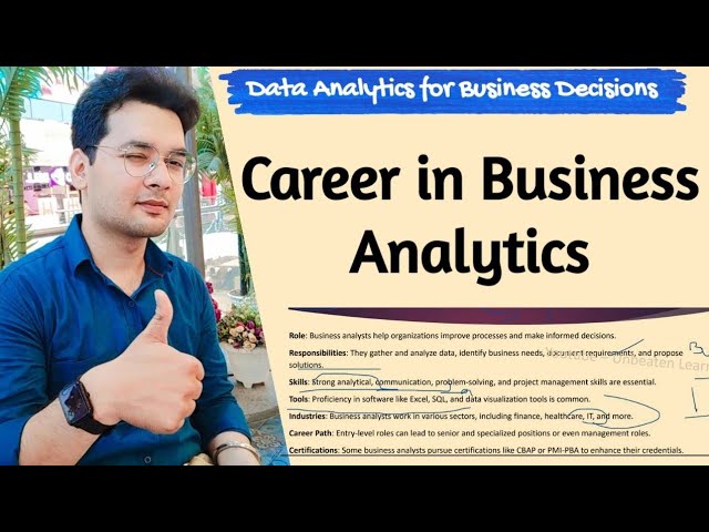 Career in Business Analytics in hindi | Data Analytics for Business Decision |MBA,BBA