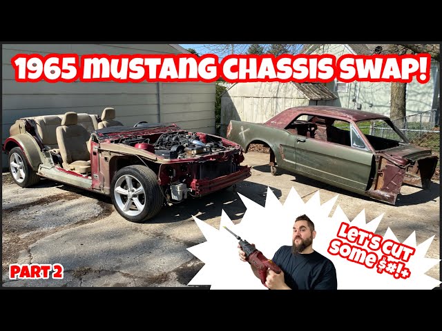 CUTTING UP A PERFECT NEW CAR! MUSTANG HOT ROD BUILD GETS ITS DONOR CHASSIS! KUSTOM RAT ROD! PART 2!
