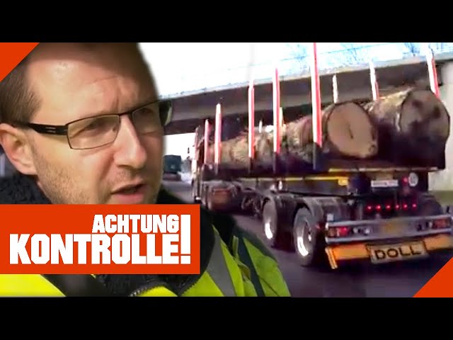 Vollbeladener Holz-LKW auf der Autobahn: Ist er überladen? | Achtung Kontrolle | Kabel Eins