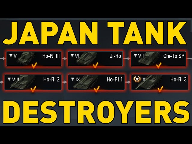 JAPANESE TANK DESTROYER TECH TREE - World of Tanks