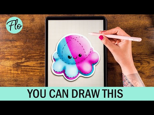 You Can Draw This CUTE OCTOPUS in PROCREATE - Digital Drawing Tutorial for Beginners