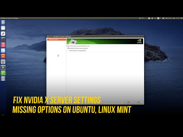 How Do I Fix NVIDIA X Server Settings Only Showing Prime Profiles (Missing Options) on Ubuntu