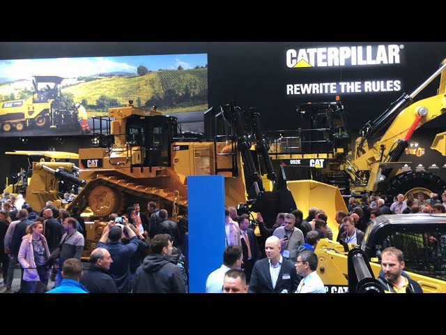 Caterpillar, Hitachi And Komatsu Mining Machines On Bauma 2019 Exhibition