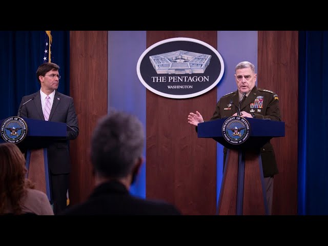 Chairman of the Joint Chiefs of Staff Gen. Milley and Secretary of Defense Esper brief the press