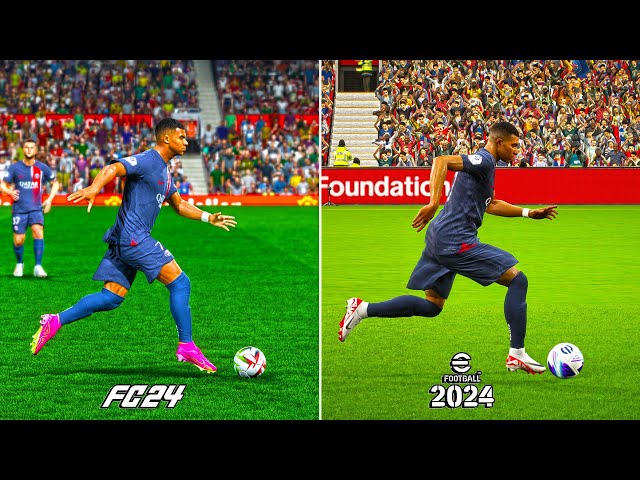EA Sports FC 24 vs eFootball 2024 | Running Styles