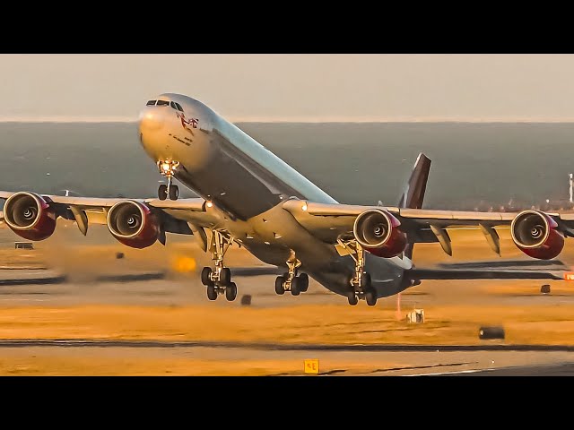 30 BIG PLANES LANDING & TAKEOFFS at SFO | A340 747 A380 777 | San Francisco Airport Plane Spotting