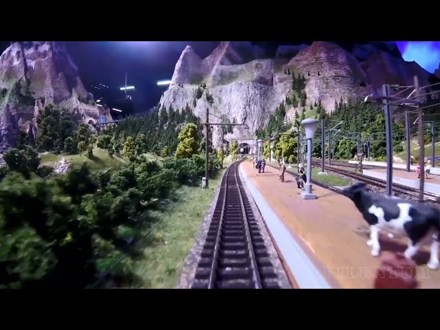 Train Driver's View: Model Train Cab Ride on French Narrow Gauge Model Railroad Mini World Lyon