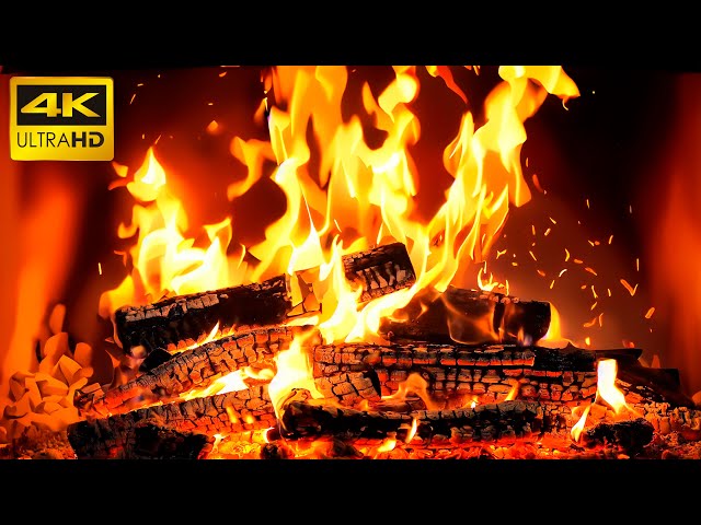 🔥 Fireplace with Serene Crackling Logs and Soothing Ambiance for Comfort 🔥 Burning Cozy Fireplace 4K