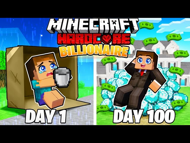 I Survived 100 DAYS as a BILLIONAIRE in HARDCORE Minecraft!