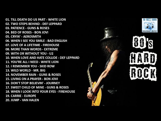 HARD ROCK 80S - Guns & Roses, Bon Jovi, Def Leppard, Aerosmith, White Lion