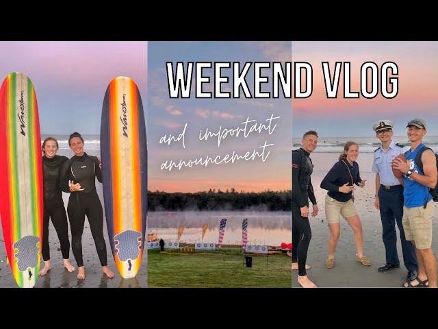 Weekend Vlog || IMPORTANT ANNOUNCEMENT // triathlon, surfing, target haul, coffee date and church