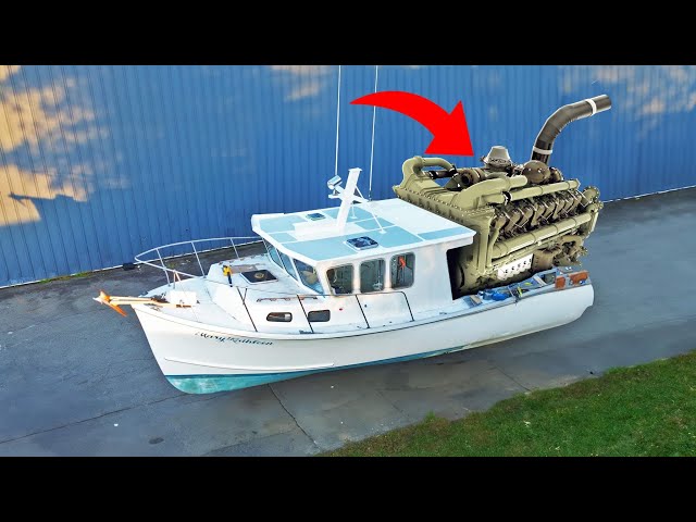 Putting a big diesel engine in my krusty old lobster boat