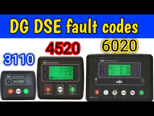 Dg DSE fault code alarm @DSEplc  4510/4520/3110/6010/6020