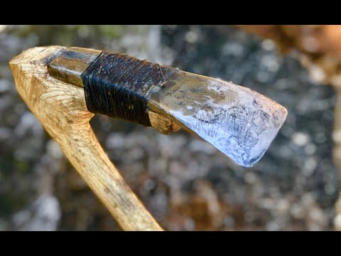 MAKING an ADZE with AXE, KNIFE, and FILE- ASMR