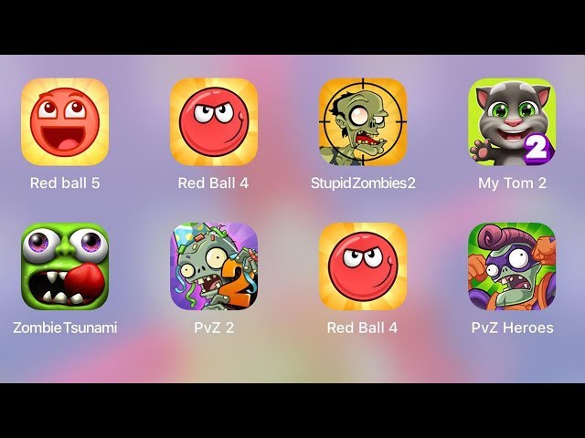 Soccer Boss Ball, Cactus Ball in Red Ball 4; PvZ1,PvZ2,Zombie Stupid,Zombie Tsunami,Zombie Heroes