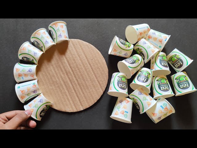 Unique Wall Hanging Craft Using Paper Cups | Best Out Of Waste Cardboard | Home Decoration Ideas