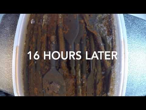 Time Lapse - Watching rust fall off using vinegar