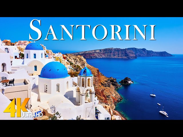Santorini 4K - Scenic Relaxation Film With Calmling Music - 4K Video UHD