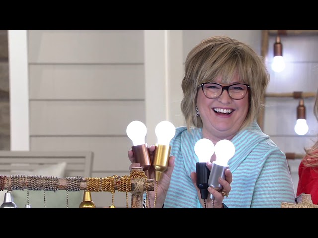 Set of 4 Hanging Pull Lights with Batteries and Remote on QVC