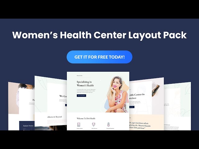 Get a FREE Women's Health Center Layout Pack for Divi