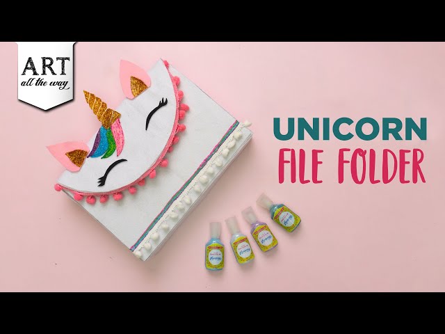 Unicorn File Folder | DIY Glitter Art | Desk Decor Ideas