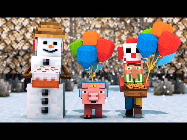 Snowman & Villager Life 4 : New Family - Alien Being Minecraft Animation