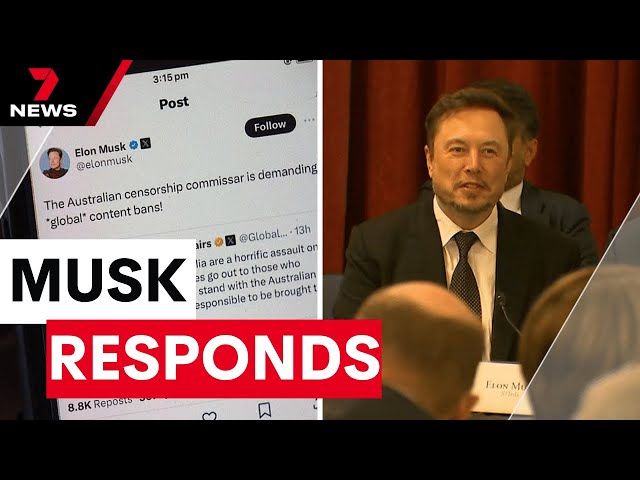 Elon Musk set to fight Australian government over church stabbing content on X | 7 News Australia