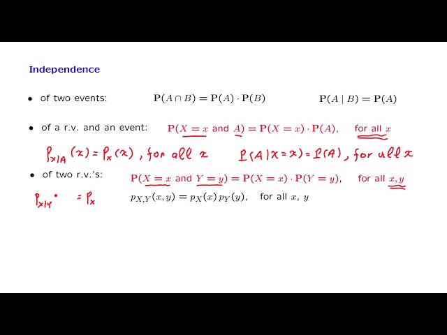 L07.4 Independence of Random Variables