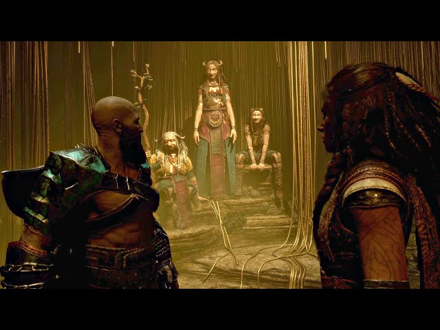 God of War 5 Ragnarok - Kratos Meets The NORNS Fate Revealed Scene (4K 60FPS) God of War 2022