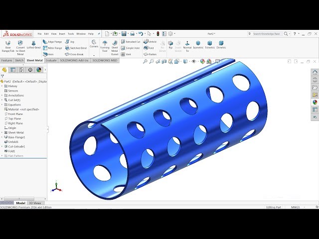 Solidworks tutorial Sheet metal fold and unfold command