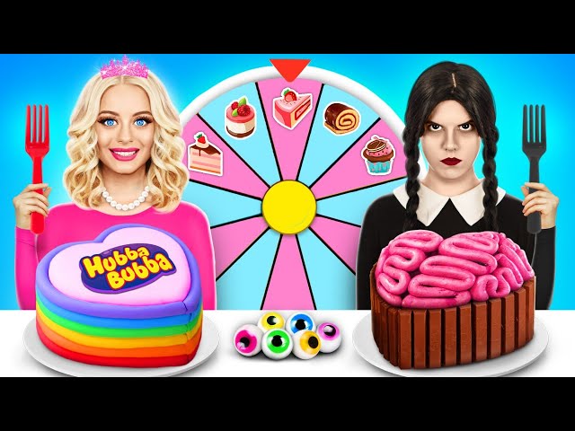 Wednesday vs Barbie Cake Decorating Challenge | Sweet Cooking Challenge by YUMMY JELLY