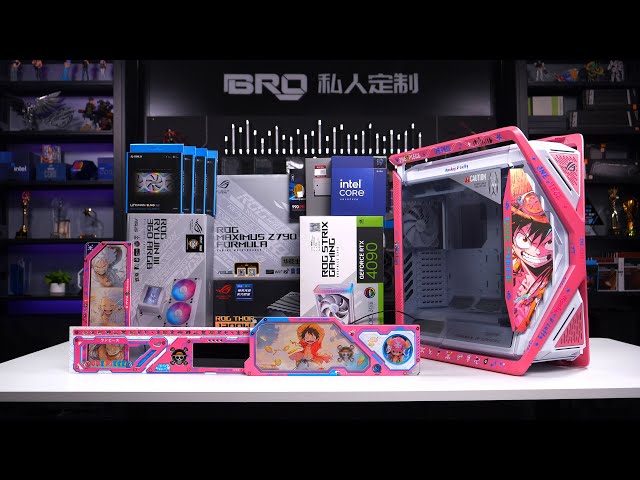 「BRO」4K PC Build Asus ROG Hyperion GR701 Gift for Little Girls 🎁AIO Pink One Piece.一体粉色海贼王#pcbuild