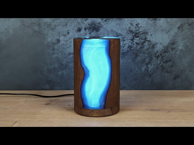Decorative Night Light Made of Walnut Wood and Epoxy Resin | Epoxy resin art