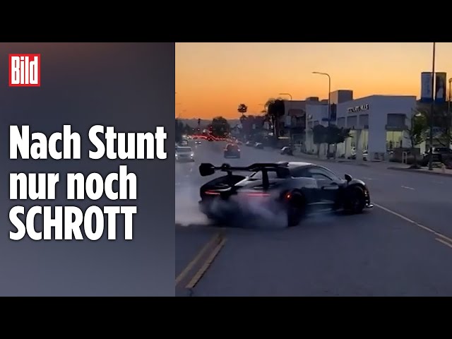 McLaren-Fahrer verliert nach Donut Kontrolle über seinen Sportwagen