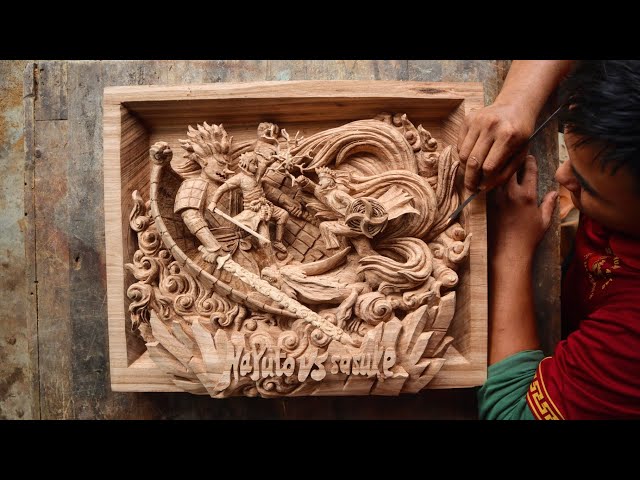 Wood Carving - NARUTO vs SASUKE Epic Fight