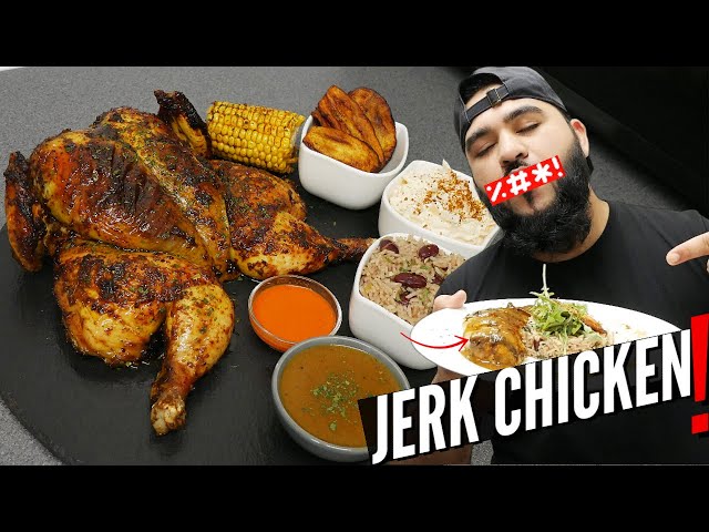 Jerk Chicken with Rice & Peas, Jerk Sauce and More!