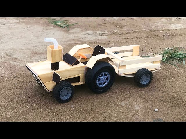 How to make Farm Vehicle with DC Motor - Wooden Toy Car DIY