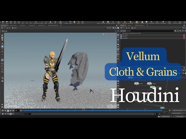 Tearing Grains Bag In Houdini | Vellum Cloth and Grains #houdini #vellum