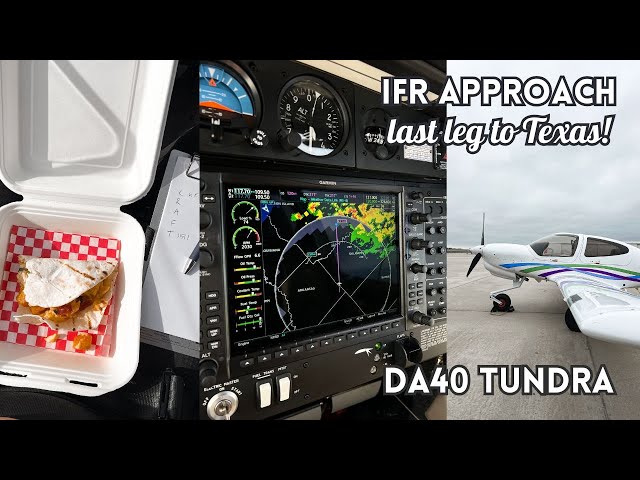 DA40 TUNDRA IFR approach, arrival into Dallas, TX - Day 3 Ferry Flight