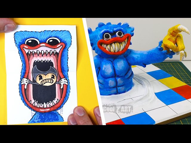 Cool DO's & DONT's Clay & Paper Craft Huggy Wuggy eat Bendy For Fans #CoolArt