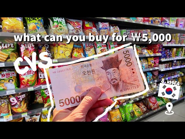 korea convenience store food challenge, what can you buy for ￦5,000 (less than $5) KOREA VLOG
