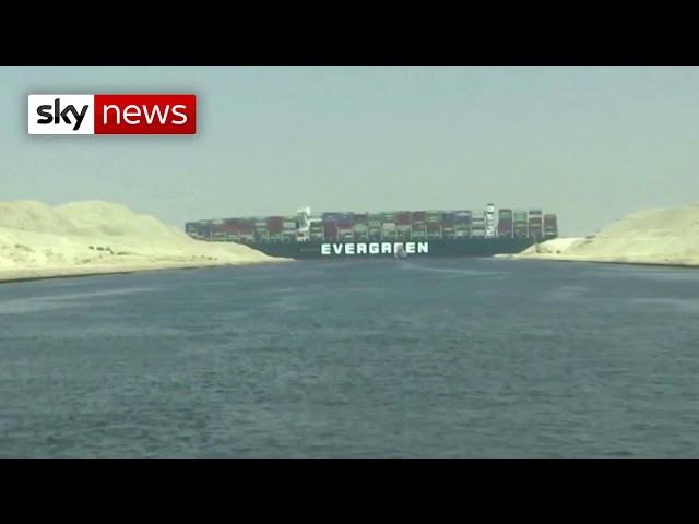Stuck at sea: Cargo ship wedged in Suez Canal causes traffic jam