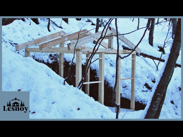 Started building a dugout in the winter alone. Part 1