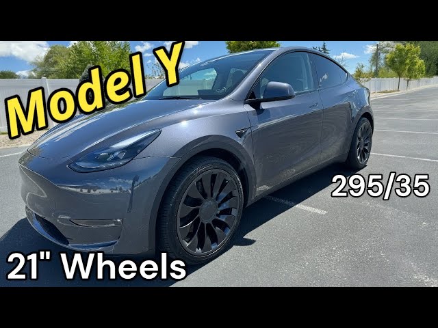Tesla model Y 21"  Performance Uberturbine Wheel Upgrade W/ Larger Tire Size 295/35/r21 In Rear!!