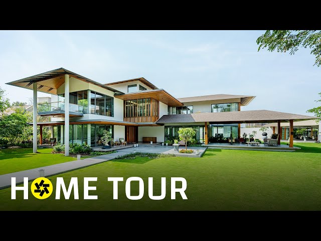A Modern House in Ahmedabad With Traditional Sloping Roofs (Home Tour).