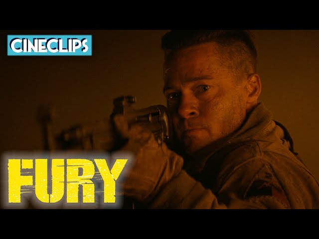 Setting The Trap For Nazi Troops | Fury | CineClips | With Captions