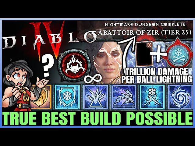 Diablo 4 - New Best ULTIMATE TRILLION DAMAGE Sorcerer Build Found - OP Tier 25 Ball Lightning Guide!