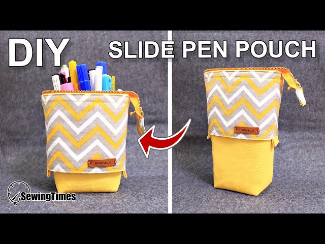 DIY SLIDE PEN POUCH 필통만들기 | Stand pencil case sewing tutorial | fun&easy zipper pouch [sewingtimes]